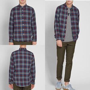 Penfield Crossfield Blue Red Grey‎ Plaid Button Down Shirt Sz S
